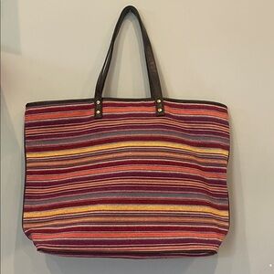 Striped Multicolor Tote Bag like new